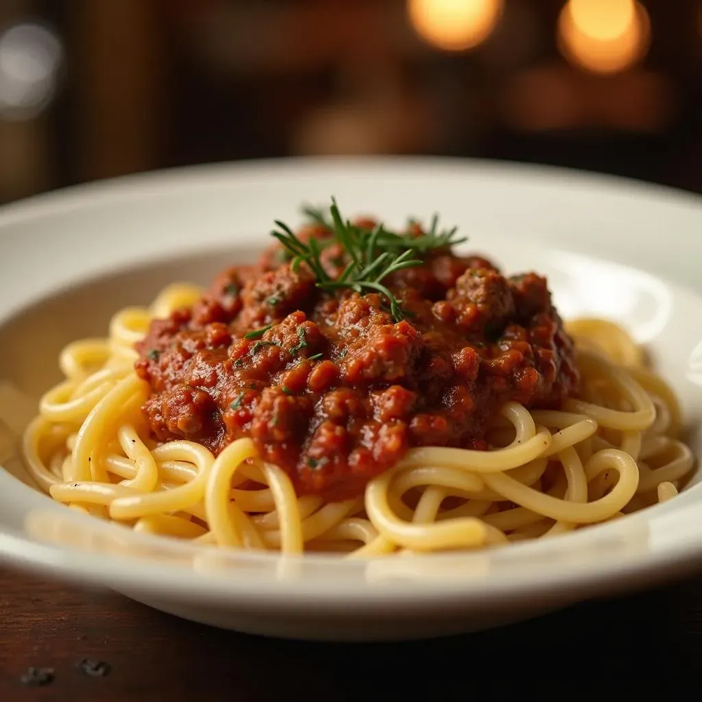 Lunch Favorite: Spaghetti With Meat Sauce for a Light Olive Garden Dinner